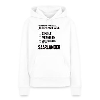 Sarre Relation Situation Sarre - Sweat à capuche Premium bio Femme - blanc - Devant - Julia (174cm)