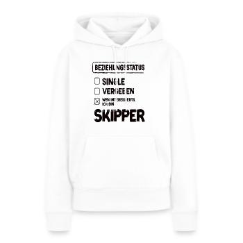 Skipper Relation Statut Skipper Voile Marin - Sweat à capuche Premium bio Femme - blanc - Devant - Julia (174cm)