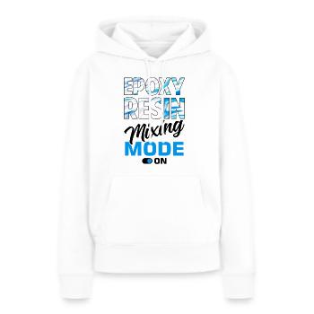 Drôle de dicton en résine époxy - Sweat à capuche Premium bio Femme - blanc - Devant - Julia (174cm)