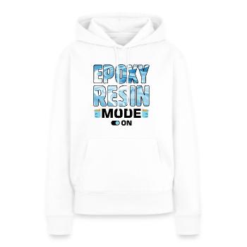 Drôle de dicton en résine époxy - Sweat à capuche Premium bio Femme - blanc - Devant - Julia (174cm)