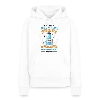 Drôle de dicton en résine époxy - Sweat à capuche Premium bio Femme - blanc - Devant - Julia (174cm)