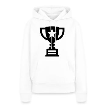 trophée - Sweat à capuche Premium bio Femme - blanc - Devant - Julia (174cm)