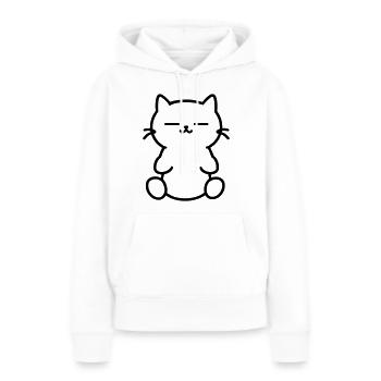 chaton - Sweat à capuche Premium bio Femme - blanc - Devant - Julia (174cm)