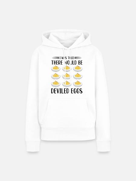 Teufelsei Spruch - Frauen Premium Bio Hoodie - Weiß