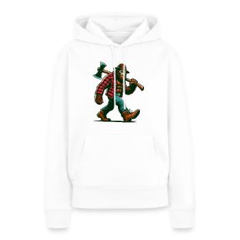 Bûcheron Forester Bigfoot - Sweat à capuche Premium bio Femme - blanc - Devant - Julia (174cm)