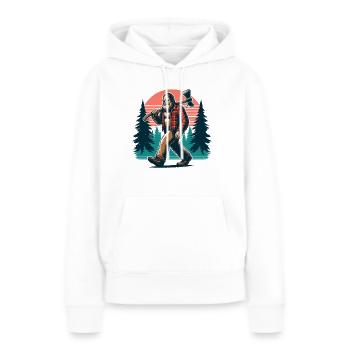 Lumberjack Forester Bigfoot - Women’s Premium Organic Hoodie - white - Front - Julia (174cm)