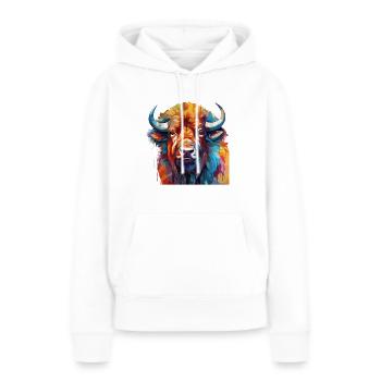 Bison - Frauen Premium Bio Hoodie - Weiß - Vorne - Julia (174cm)