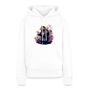 Wasserschwein Samurai Japanische Kunst - Frauen Premium Bio Hoodie - Weiß - Vorne - Julia (174cm)
