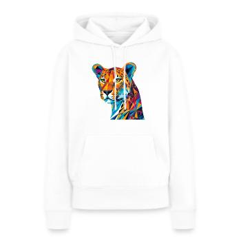 Gepard Cheetah - Frauen Premium Bio Hoodie - Weiß - Vorne - Julia (174cm)
