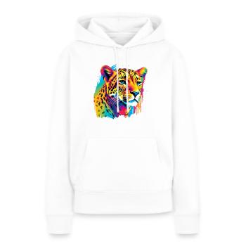 Cheetah Gepard - Frauen Premium Bio Hoodie - Weiß - Vorne - Julia (174cm)
