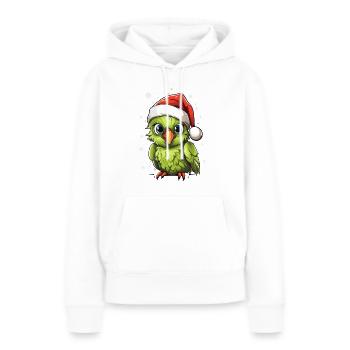 Budgie Parakeet Christmas Santa Hat - Women’s Premium Organic Hoodie - white - Front - Julia (174cm)