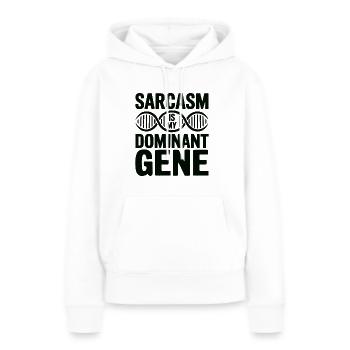 Sarcasme Gènes ADN Génétique - Sweat à capuche Premium bio Femme - blanc - Devant - Julia (174cm)