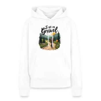 Perdu sur le gravier Vélo de gravier Vélos de gravier - Sweat à capuche Premium bio Femme - blanc - Devant - Julia (174cm)