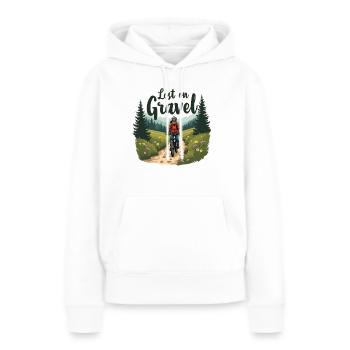 Perdu sur le gravier Vélo de gravier Vélos de gravier - Sweat à capuche Premium bio Femme - blanc - Devant - Julia (174cm)
