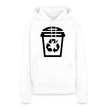poubelle - Sweat à capuche Premium bio Femme - blanc - Devant - Julia (174cm)