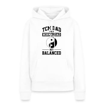 Symbole Ying Yang MTC - Sweat à capuche Premium bio Femme - blanc - Devant - Julia (174cm)