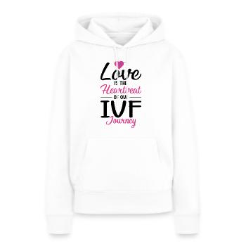 Journée de transfert de FIV de mère porteuse - Sweat à capuche Premium bio Femme - blanc - Devant - Julia (174cm)