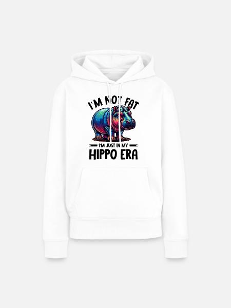 Nilpferd - Frauen Premium Bio Hoodie - Weiß