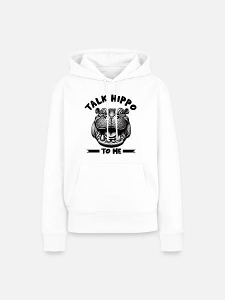 Nilpferd - Frauen Premium Bio Hoodie - Weiß