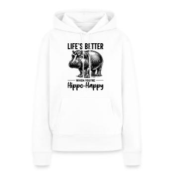 Hippopotamus - Women’s Premium Organic Hoodie - white - Front - Julia (174cm)