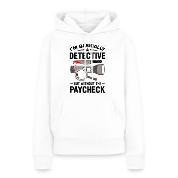 Crime Junkie Merch Crime Podcast True Crime Junkie - Sweat à capuche Premium bio Femme - blanc - Devant - Julia (174cm)