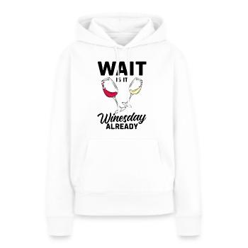 Vin Vin Rouge - Sweat à capuche Premium bio Femme - blanc - Devant - Julia (174cm)