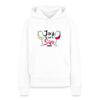 Vin Vin Rouge - Sweat à capuche Premium bio Femme - blanc - Devant - Julia (174cm)