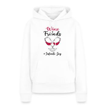 Vin Vin Rouge - Sweat à capuche Premium bio Femme - blanc - Devant - Julia (174cm)