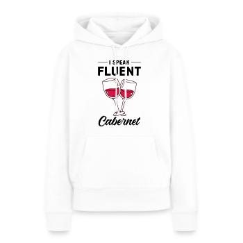 Vin Vin Rouge - Sweat à capuche Premium bio Femme - blanc - Devant - Julia (174cm)
