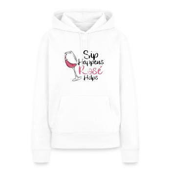 Wein Rosé - Frauen Premium Bio Hoodie - Weiß - Vorne - Julia (174cm)