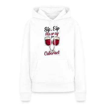 Vin Vin Rouge - Sweat à capuche Premium bio Femme - blanc - Devant - Julia (174cm)