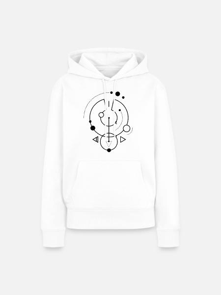 Schwarzes geometrisches Symbol - Frauen Premium Bio Hoodie - Weiß