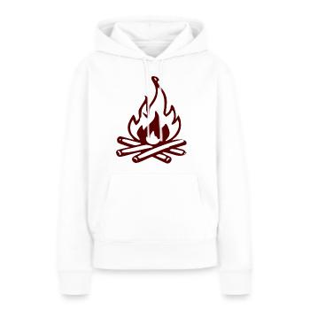 Silhouette Feu de camp rouge - Sweat à capuche Premium bio Femme - blanc - Devant - Julia (174cm)