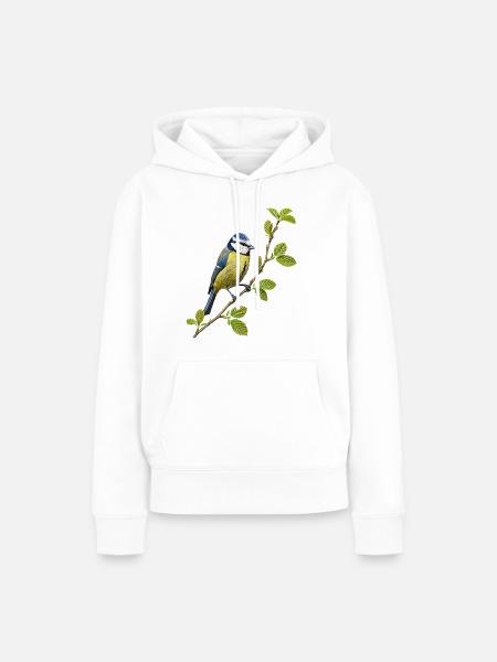Blaumeise - Frauen Premium Bio Hoodie - Weiß