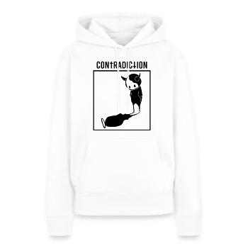 Contradiction Graphique - Sweat à capuche Premium bio Femme - blanc - Devant - Julia (174cm)