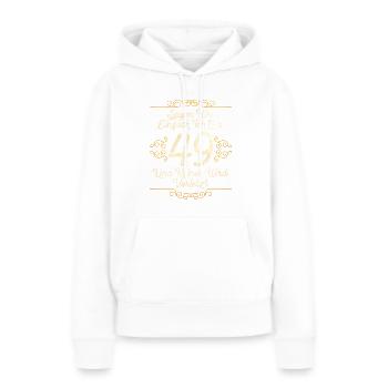 Sagen Wir Einfach Bin 49 Und Keiner Wird Verletzt - Frauen Premium Bio Hoodie - Weiß - Vorne - Julia (174cm)
