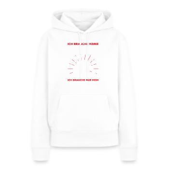 Ich Brauche Keine Therapie Ich Brauche Schlagzeug - Frauen Premium Bio Hoodie - Weiß - Vorne - Julia (174cm)