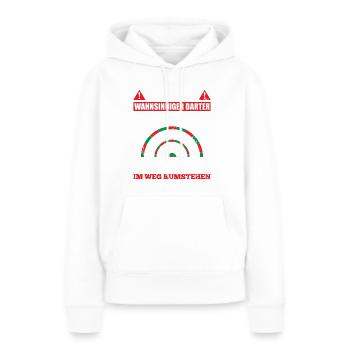 Achtung Wahnsinniger Darter Im Punkterausch Nicht - Frauen Premium Bio Hoodie - Weiß - Vorne - Julia (174cm)