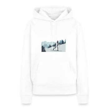 Auf Der Extra Meile Gibt Es Keinen Verkehr Skilang - Frauen Premium Bio Hoodie - Weiß - Vorne - Julia (174cm)
