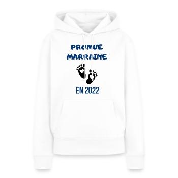 T-shirt marraine en 2022 - Sweat à capuche Premium bio Femme - blanc - Devant - Julia (174cm)