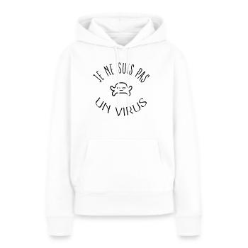 Je ne suis pas un Virus - Sweat à capuche Premium bio Femme - blanc - Devant - Julia (174cm)