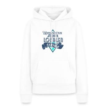 Unterstutze deinen Lokalen Gartner - Frauen Premium Bio Hoodie - Weiß - Vorne - Julia (174cm)