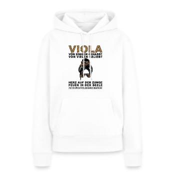 Viola Gehasst Geliebt Großes Mundwerk - Frauen Premium Bio Hoodie - Weiß - Vorne - Julia (174cm)