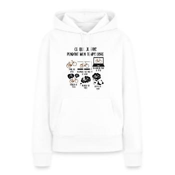 Mon temps de mon temps libre Vélo - Sweat à capuche Premium bio Femme - blanc - Devant - Julia (174cm)