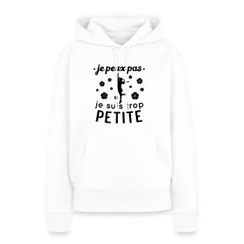 Ich kann nicht, ich bin zu klein - Frauen Premium Bio Hoodie - Weiß - Vorne - Julia (174cm)