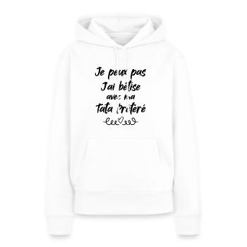 Ich kann nicht, ich habe Dummheit mit meiner Lieblingstata - Frauen Premium Bio Hoodie - Weiß - Vorne - Julia (174cm)