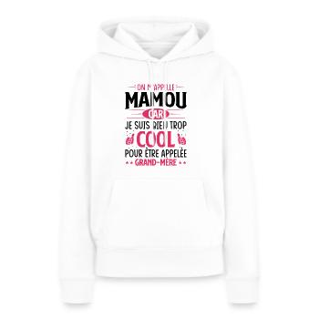 On m'appelle mamou - Sweat à capuche Premium bio Femme - blanc - Devant - Julia (174cm)
