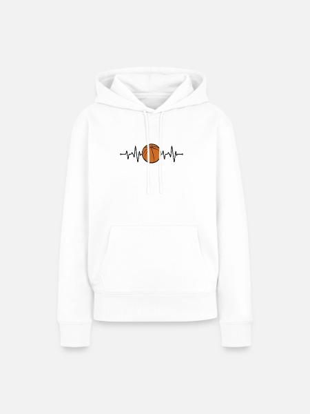 Basketball Herzschlag - Frauen Premium Bio Hoodie - Weiß