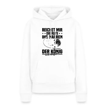 Reichet mir die rute ihr der könig will angeln! - Frauen Premium Bio Hoodie - Weiß - Vorne - Julia (174cm)