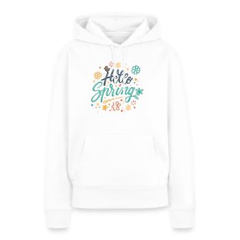 Hello Spring - Sweat à capuche Premium bio Femme - blanc - Devant - Julia (174cm)